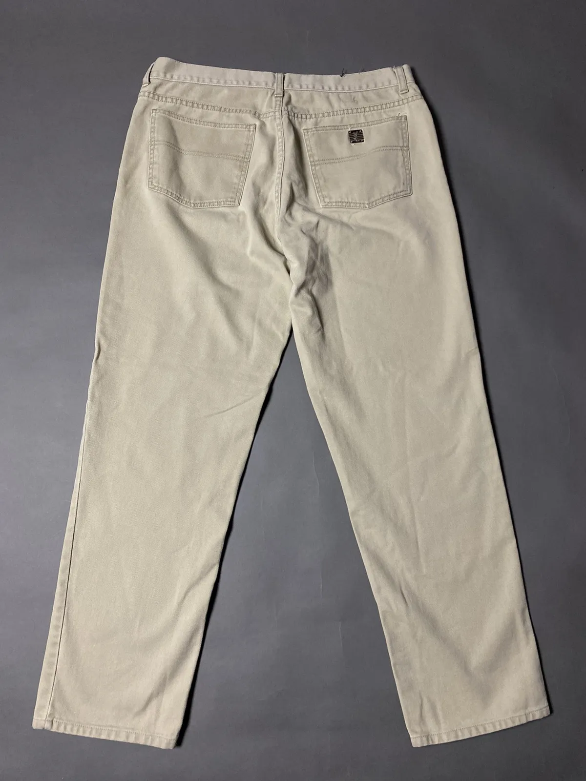 90s Yves Saint Laurent vintage YSL beige jeans small logo