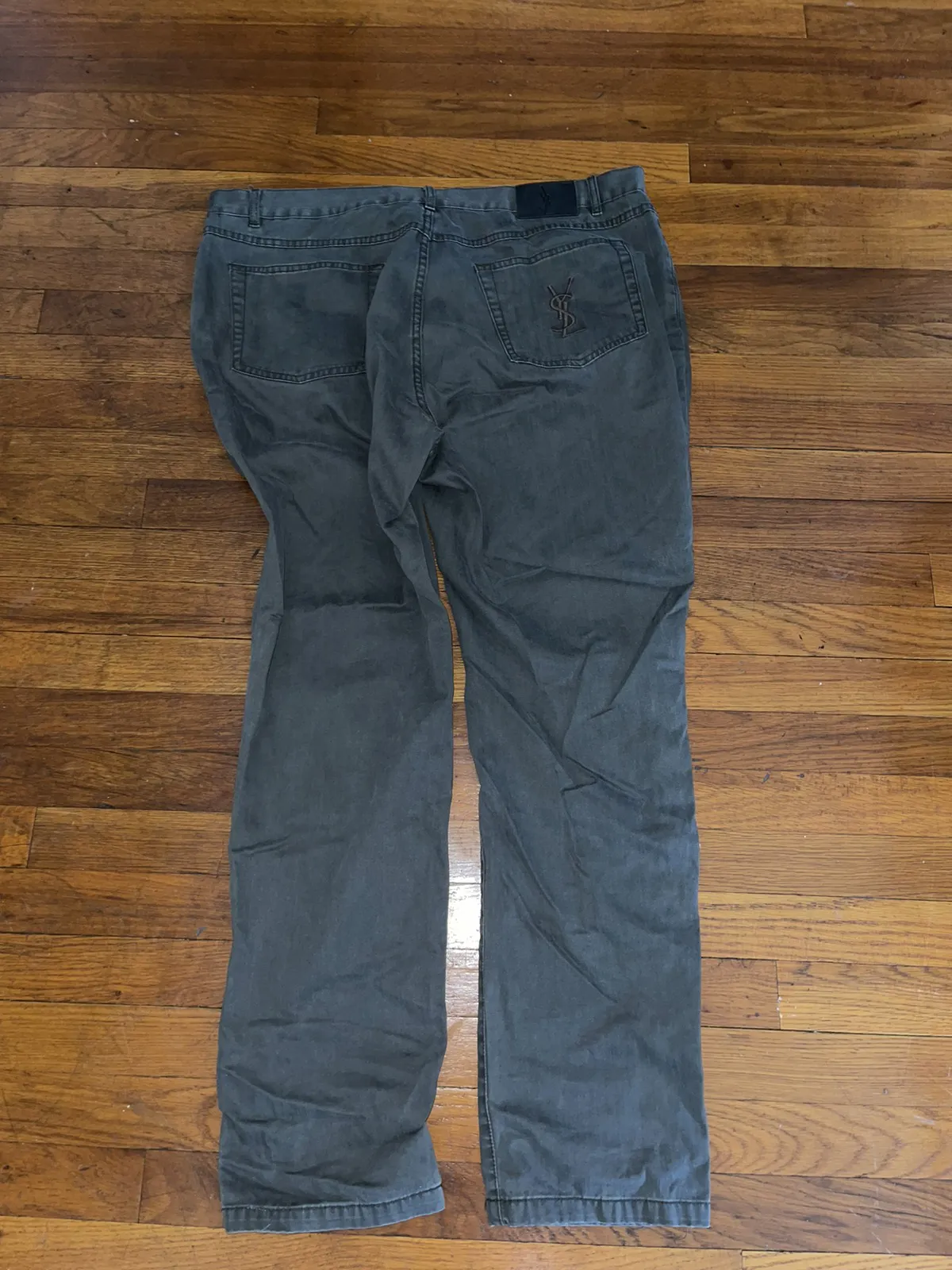 Yves Saint Laurent YSL Embroidered Jeans 40x32 Grey