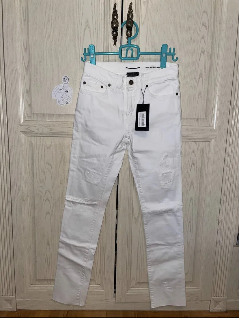 saint laurent white jeans