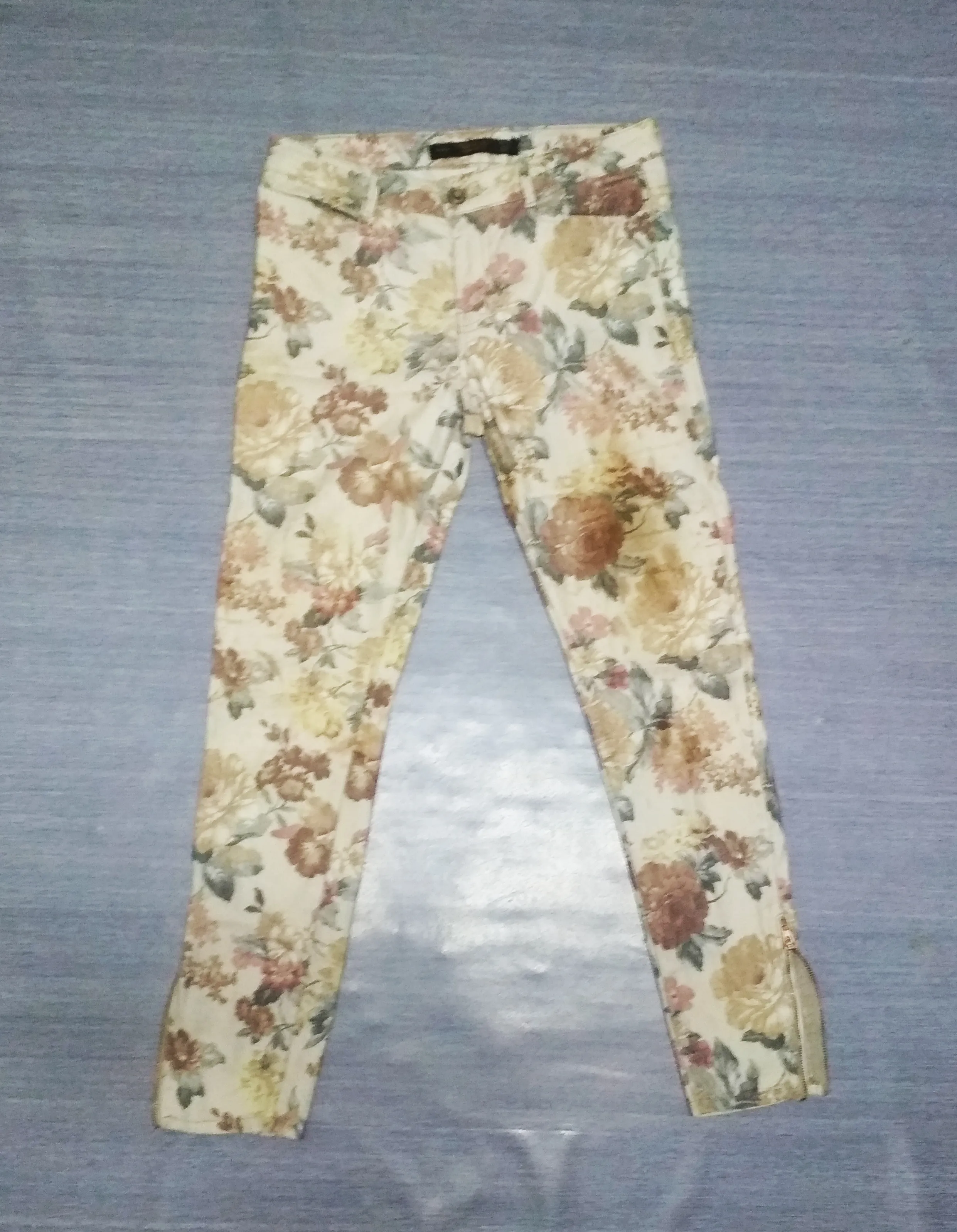 zsra trafaluc flower pattern skinny pants