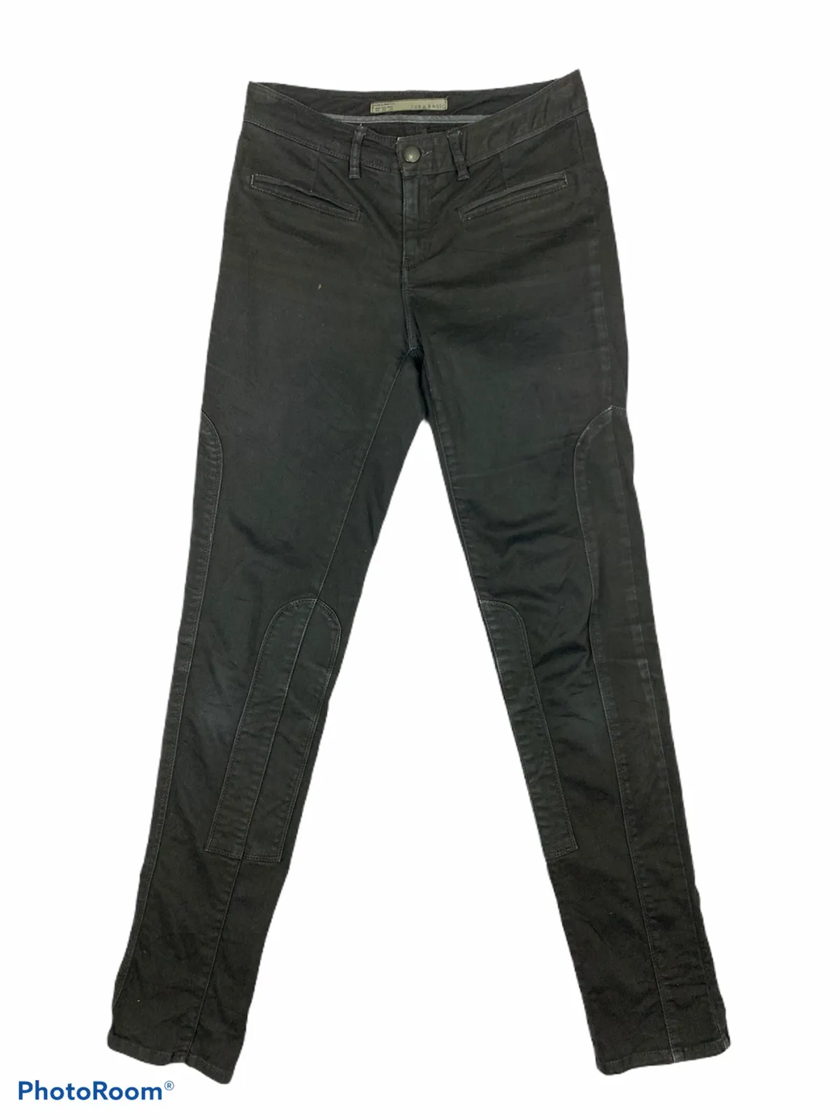 ZARA Faded Slimfit Black Rugged Streetwear Rare Biker Pants