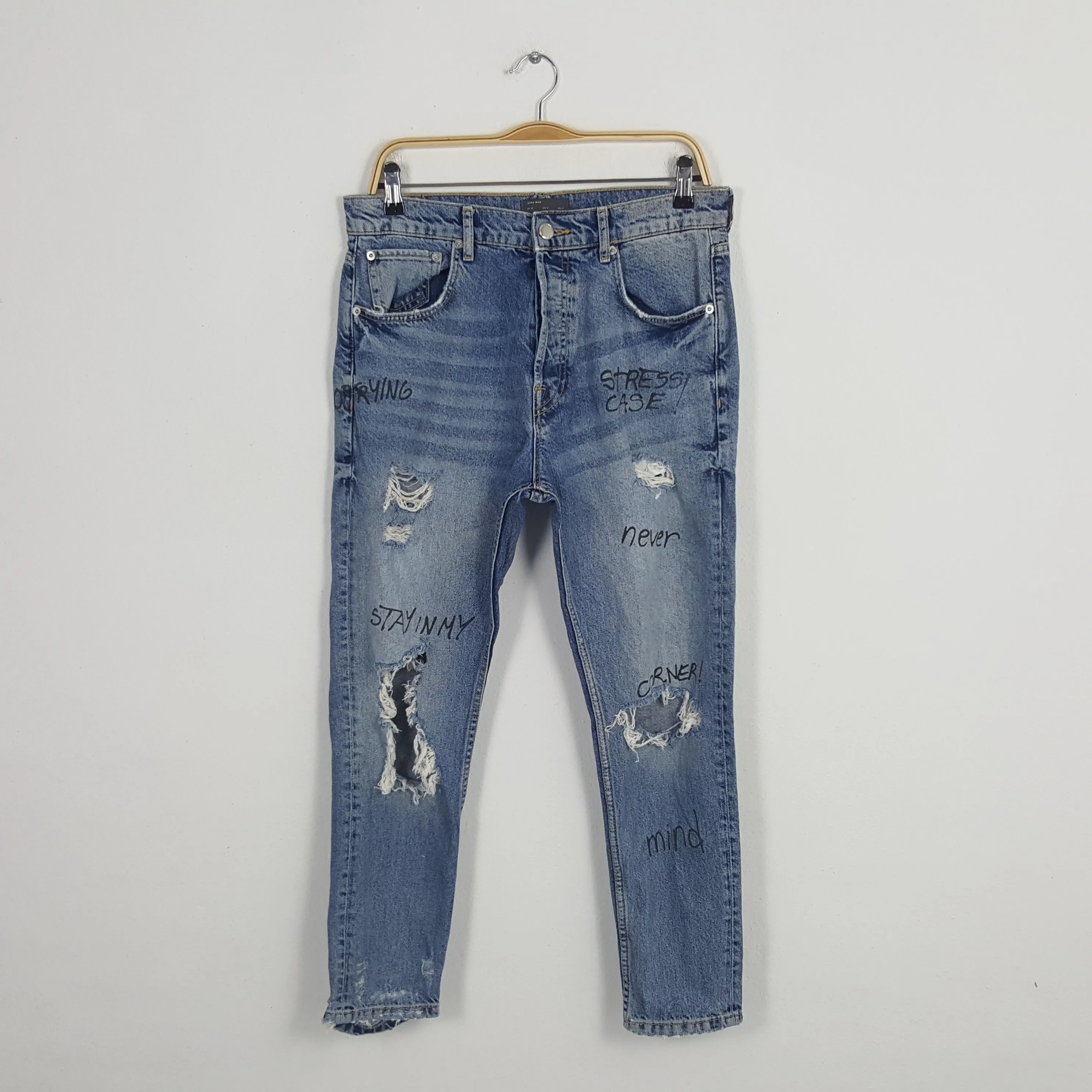 Vintage Zara Man Distressed Style Denim