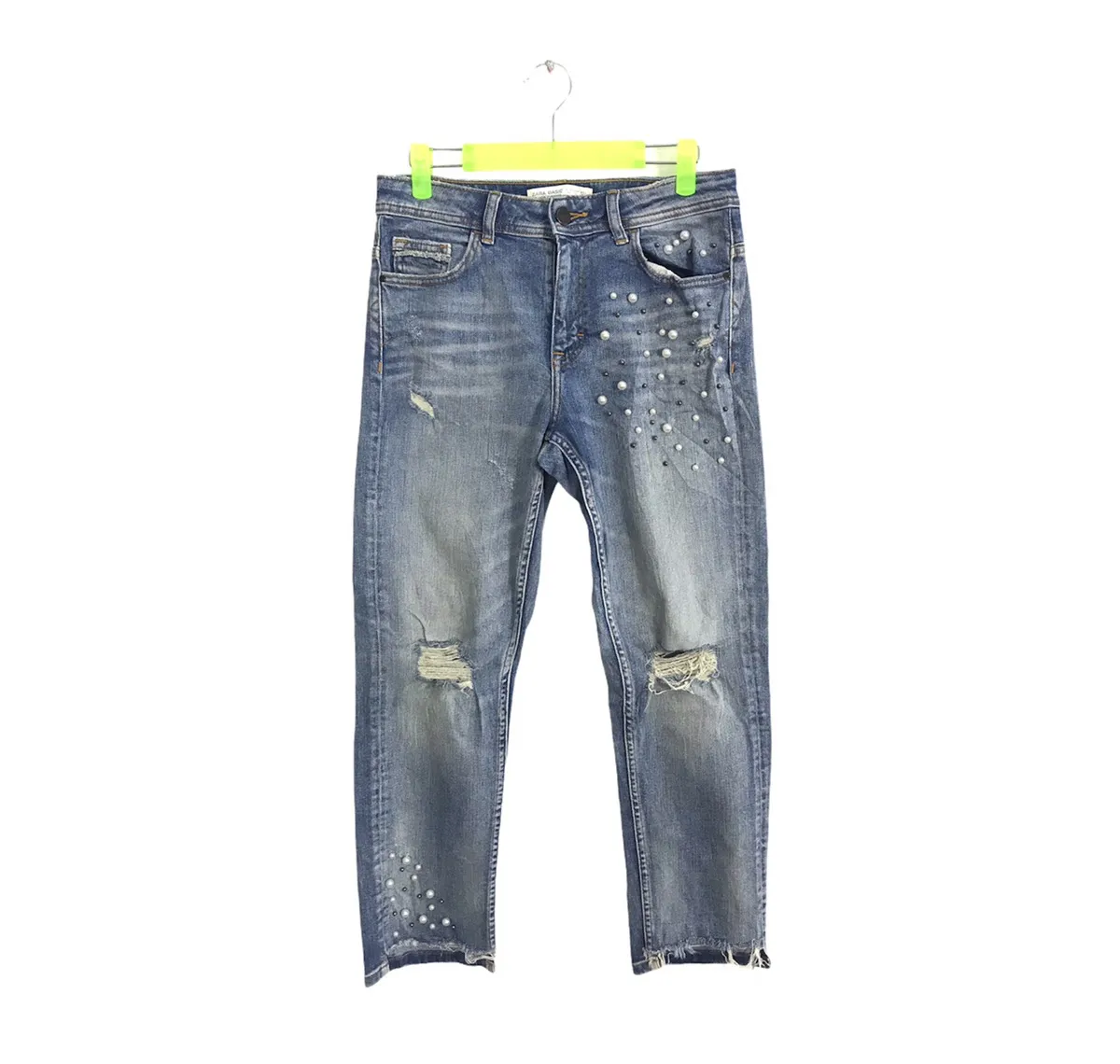 Vintage Zara Basic Z1975 Straight Cut Pearl Style Pants
