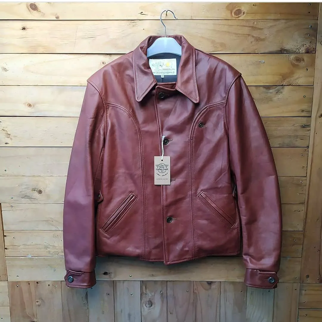 AERO LEATHER CLOTHING HORSEHIDE CHERRY REDDISH JACKET