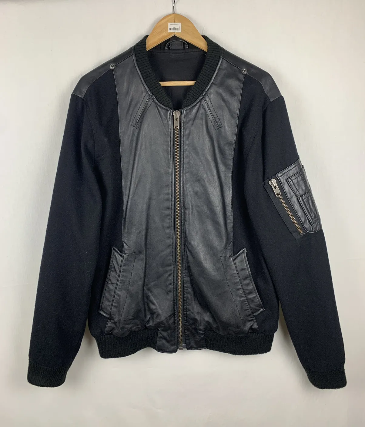 AllSaints Kurosawa Wool/Leather Bomber Jacket