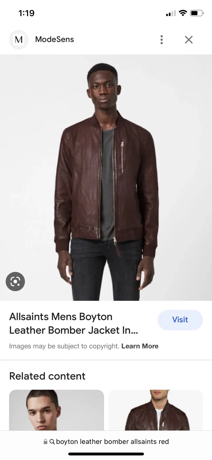Allsaints leather boyton bomber jacket
