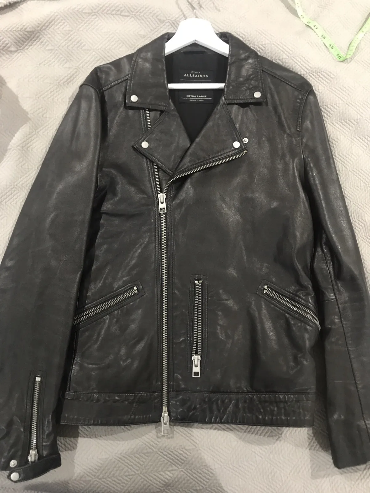 Kushiro Black Leather Biker Jacket