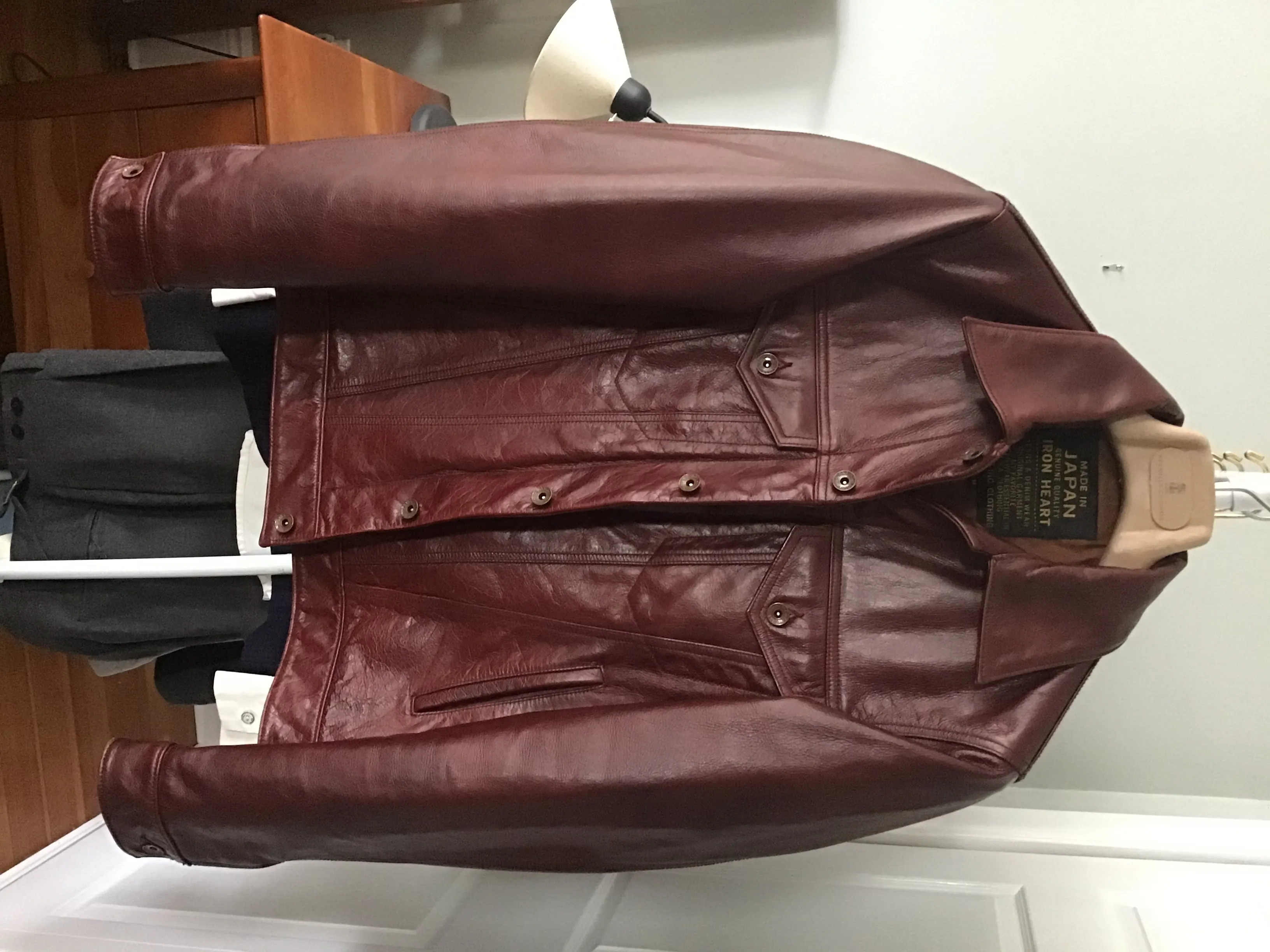 Cowhide trucker jacket