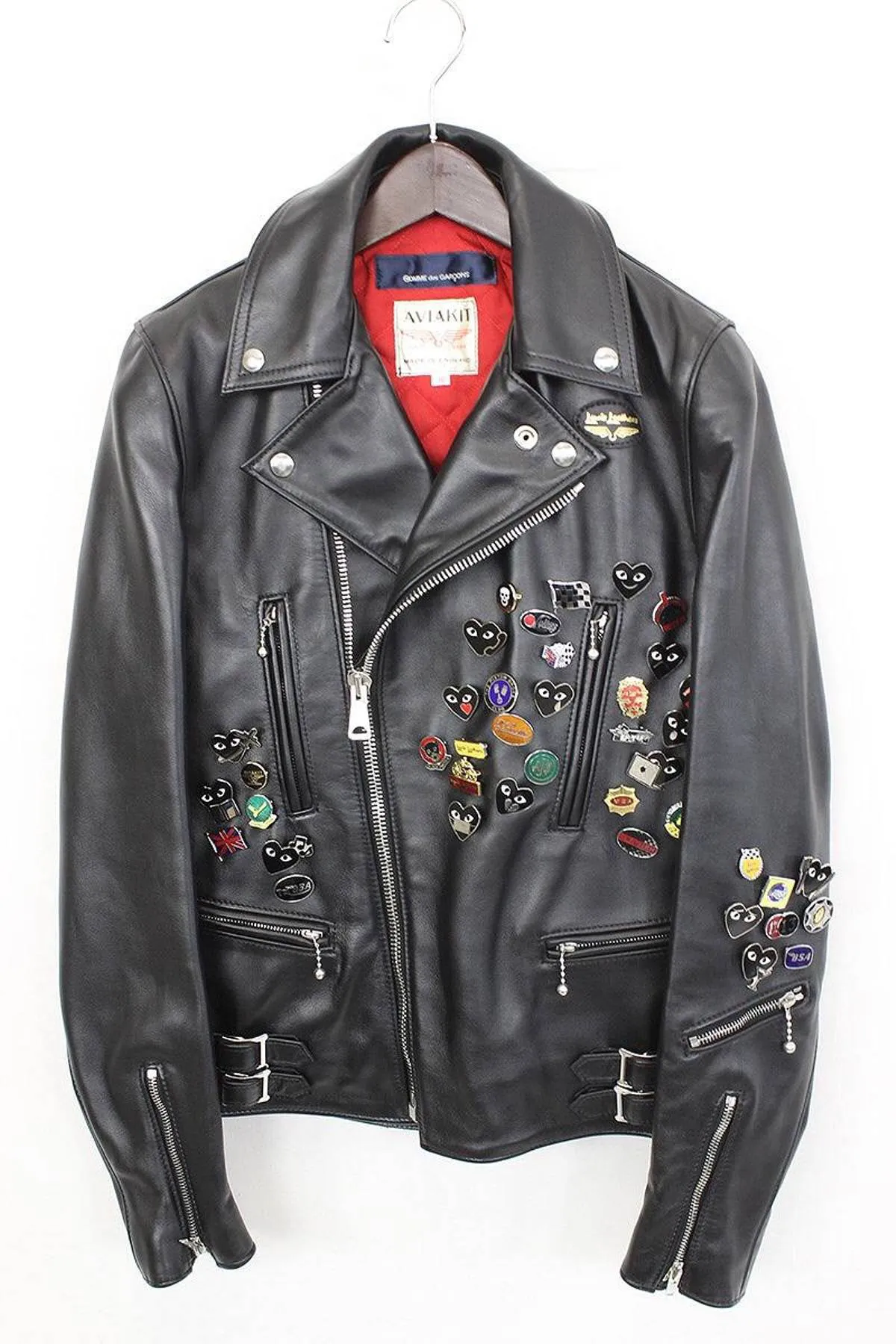 Comme des Garcons x Lewis leather Pin Leather Jacket