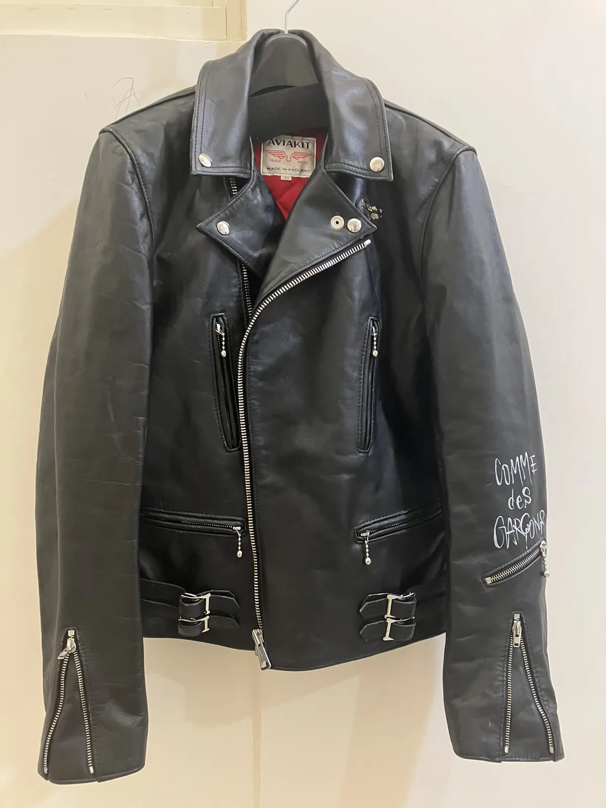 Comme de Carsons Lewis Leathers Jacket Size:40