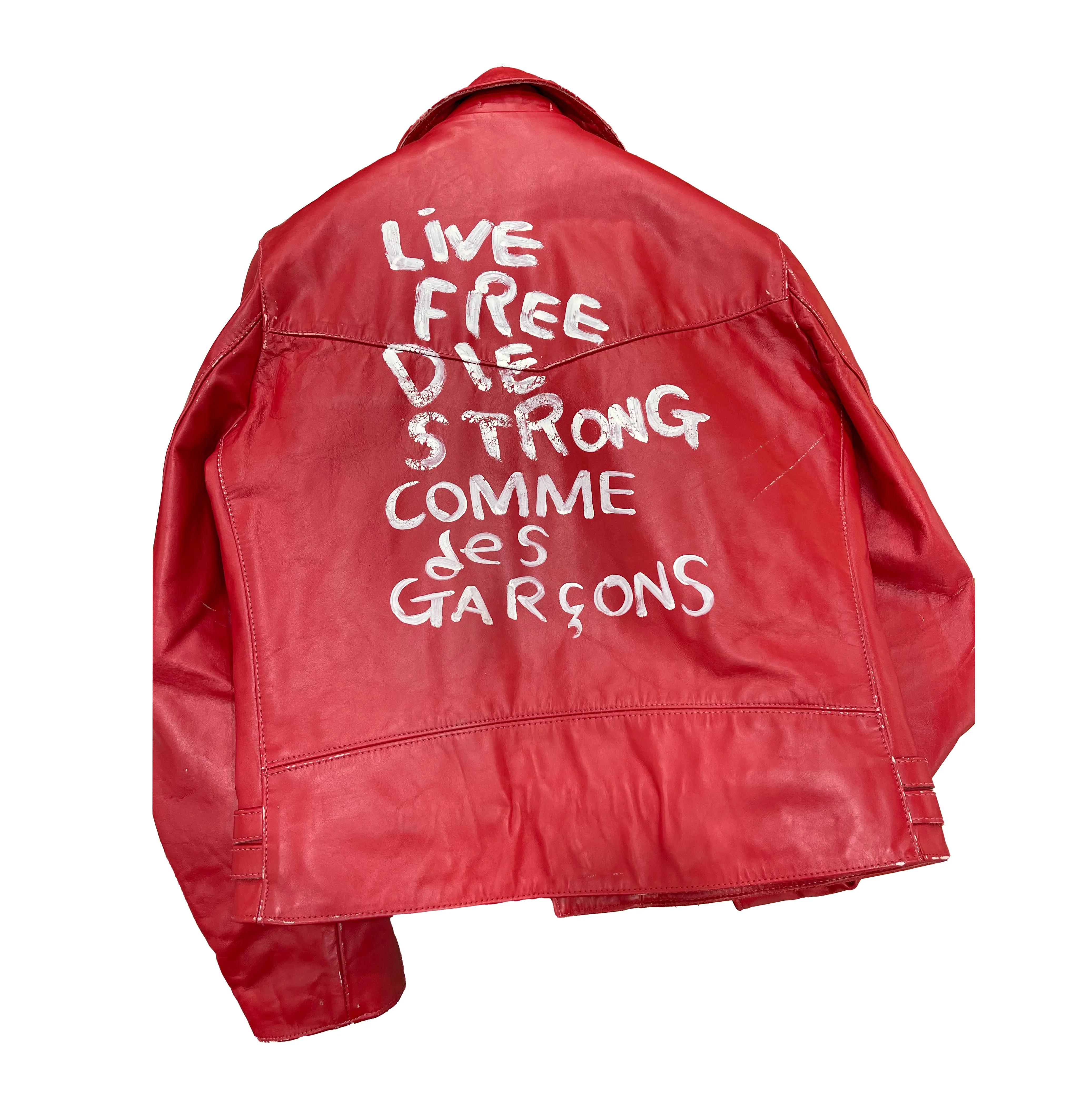 Comme Des Garçons x Lewis Leathers Live Free Painted Jacket