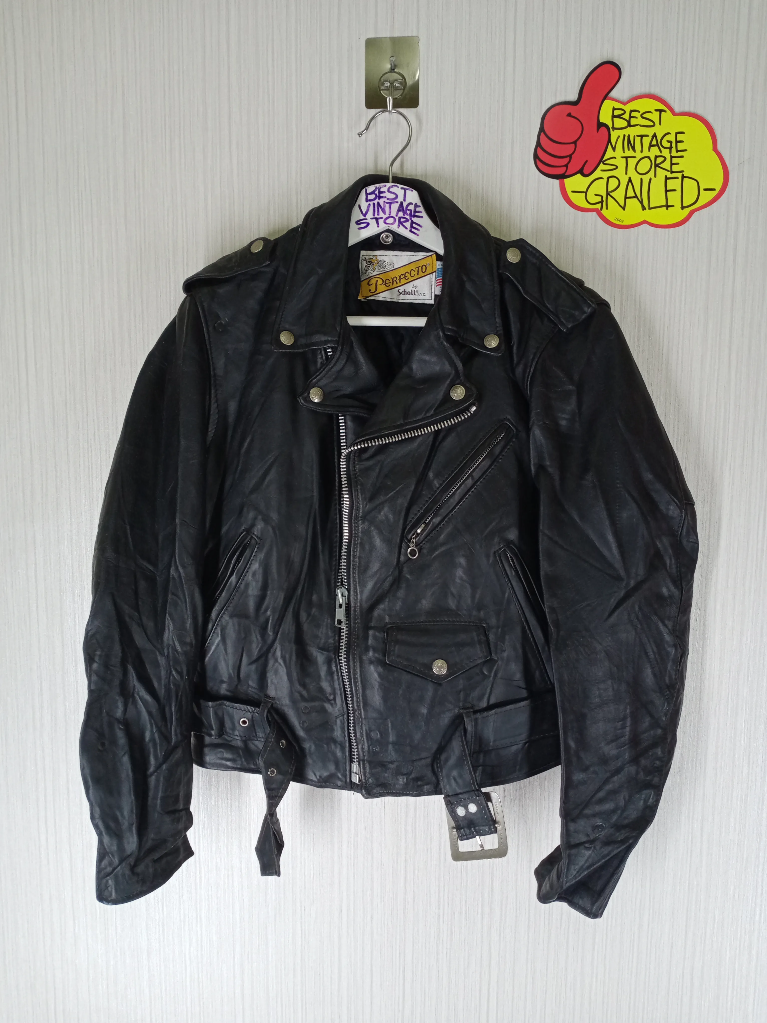 Vintage 80’s SCHOTT PERFECTO Leather Punk/Bikers Jacket 36