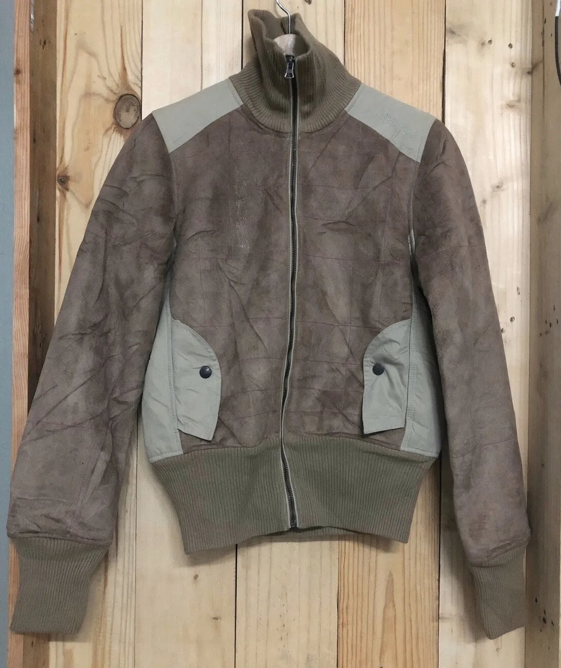 schott nyc suede leather sherpa lining jacket