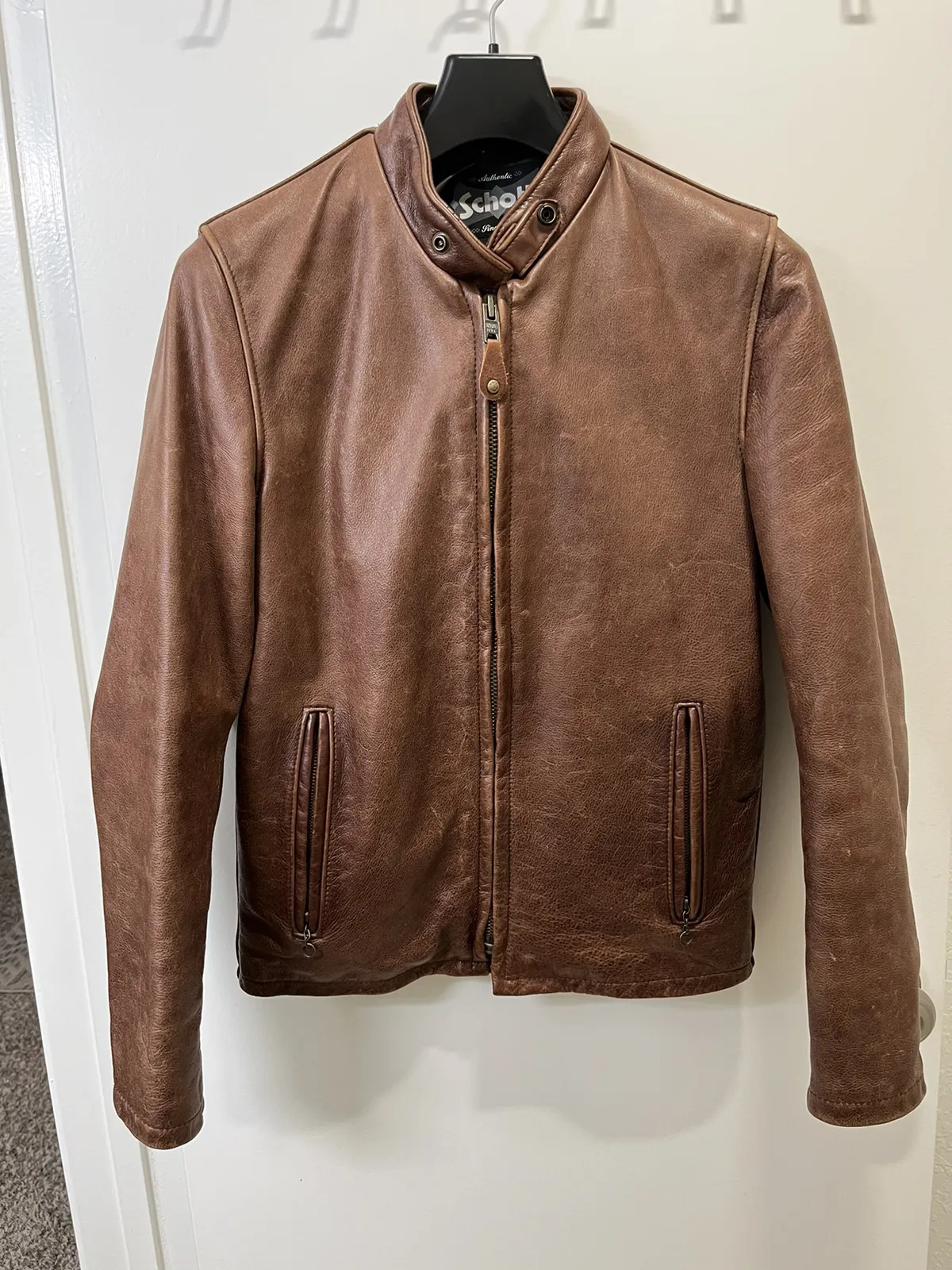 Leather Cafe Racer Jacket 654VN