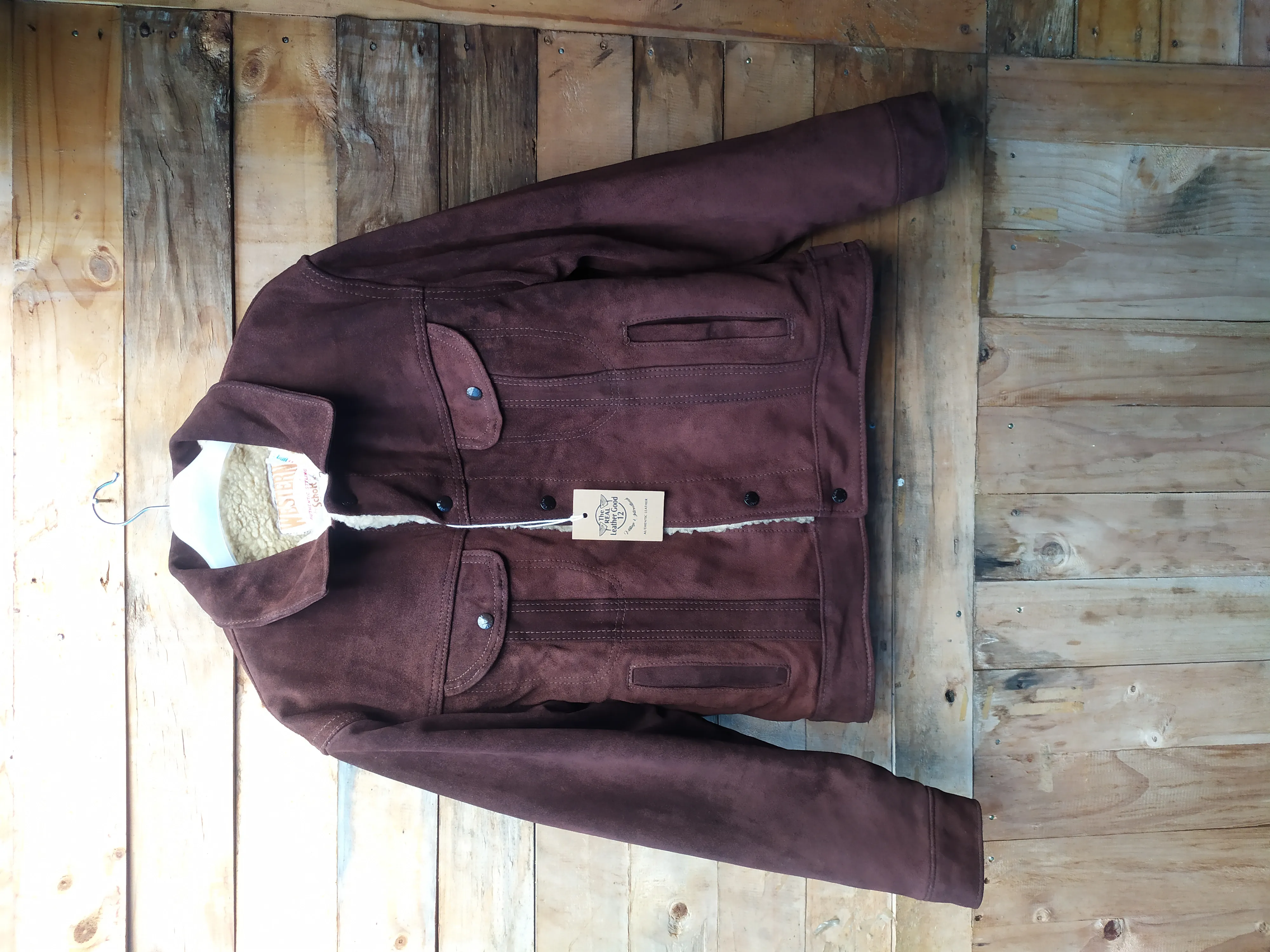 SCHOTT NYC WESTERN AUTHENTIC STYLING LEATHER TRUCKER JACKET
