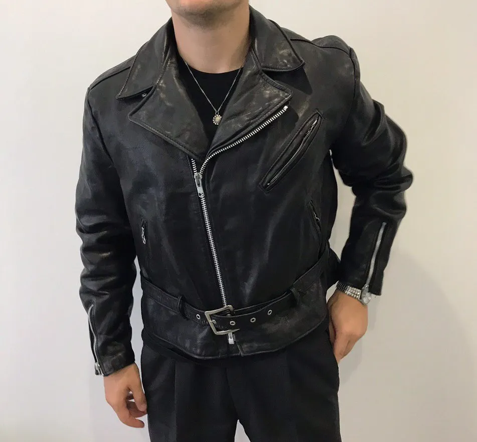 Perfecto by Schott black Leather biker stars jacket oblique