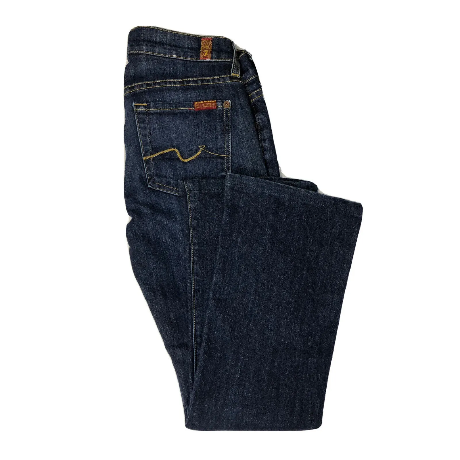 7 For All Mankind Bootcut Womens 25x27 Blue Denim Jeans Hemm