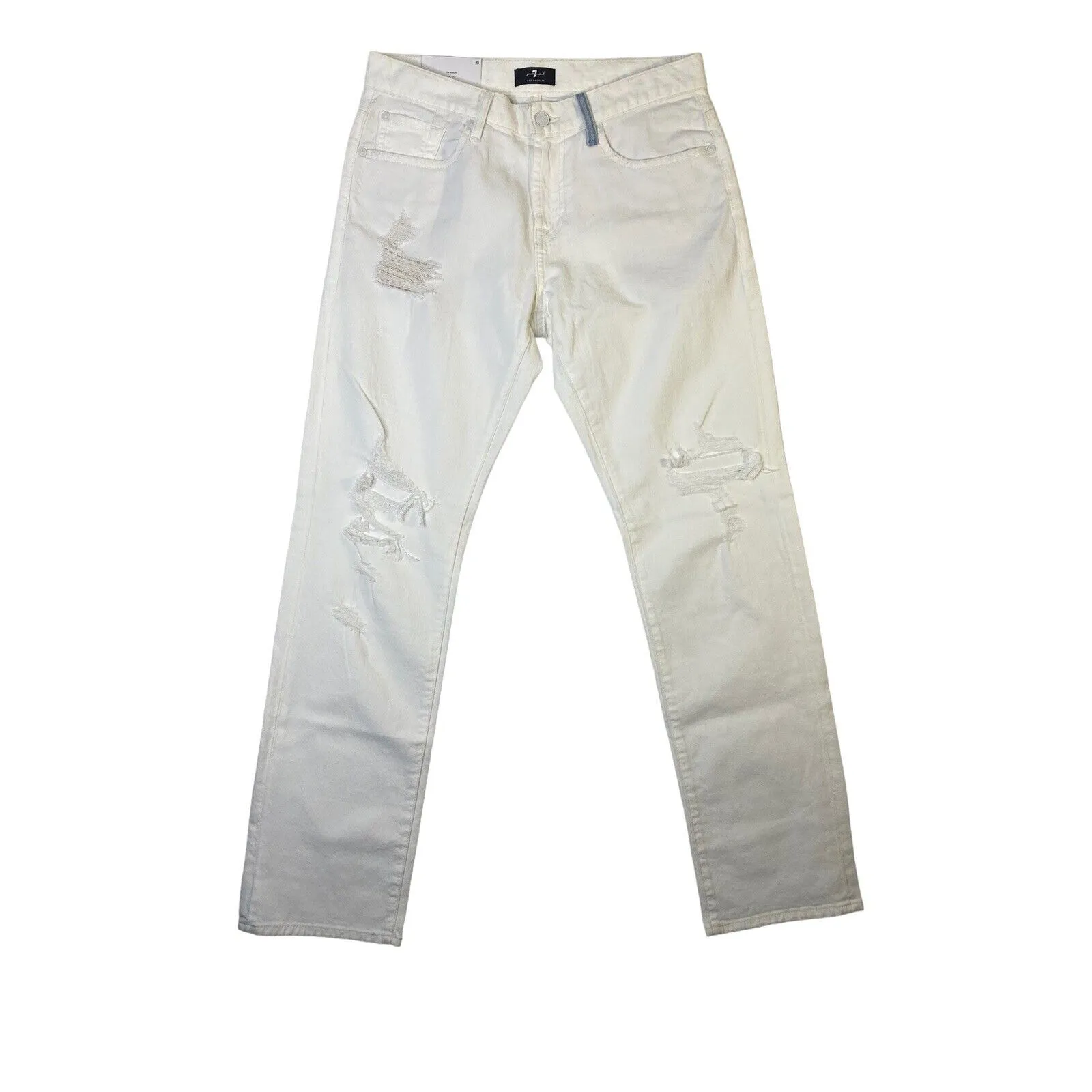 7 For All Mankind Womens Low Straight Denim Jeans White Si