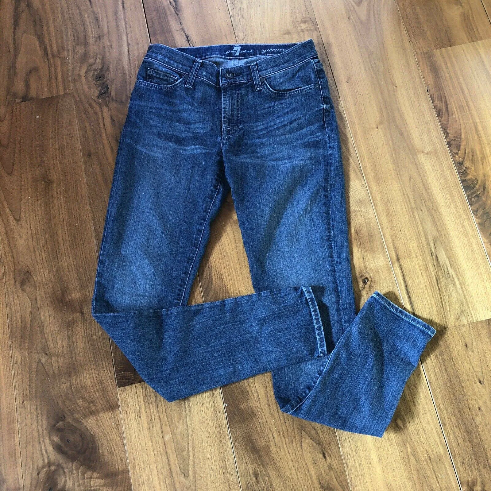 7 For All Mankind Gwenevere Skinny Mid Rise Jeans Size 28