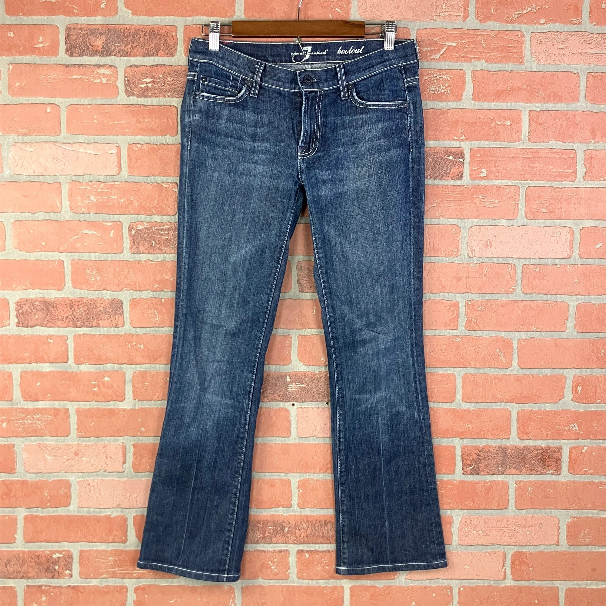7 For All Mankind Women's Blue Low Rise Bootcut Jeans Sz 27