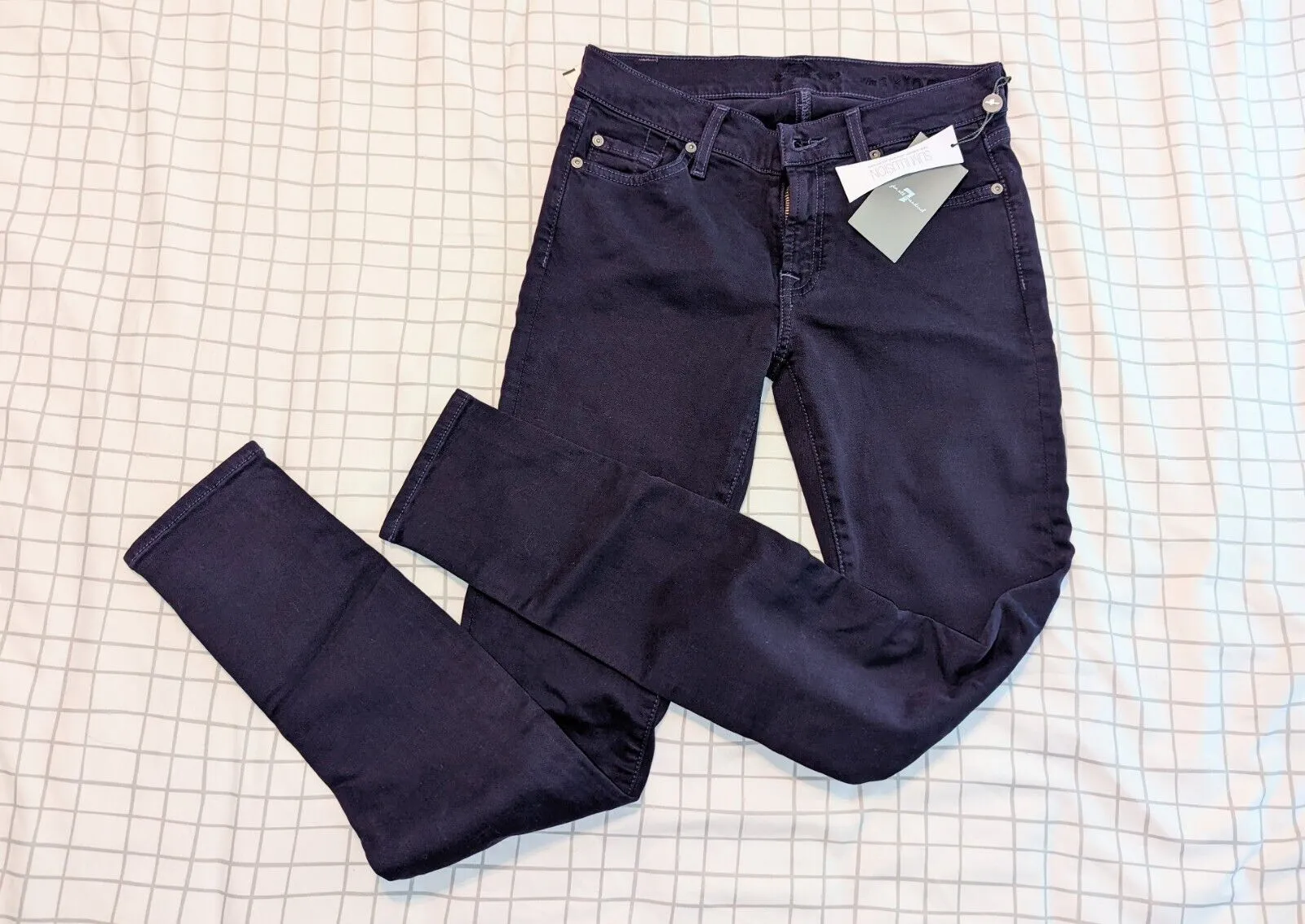 7 For All Mankind women's slim illusion jeans, plum, size 27