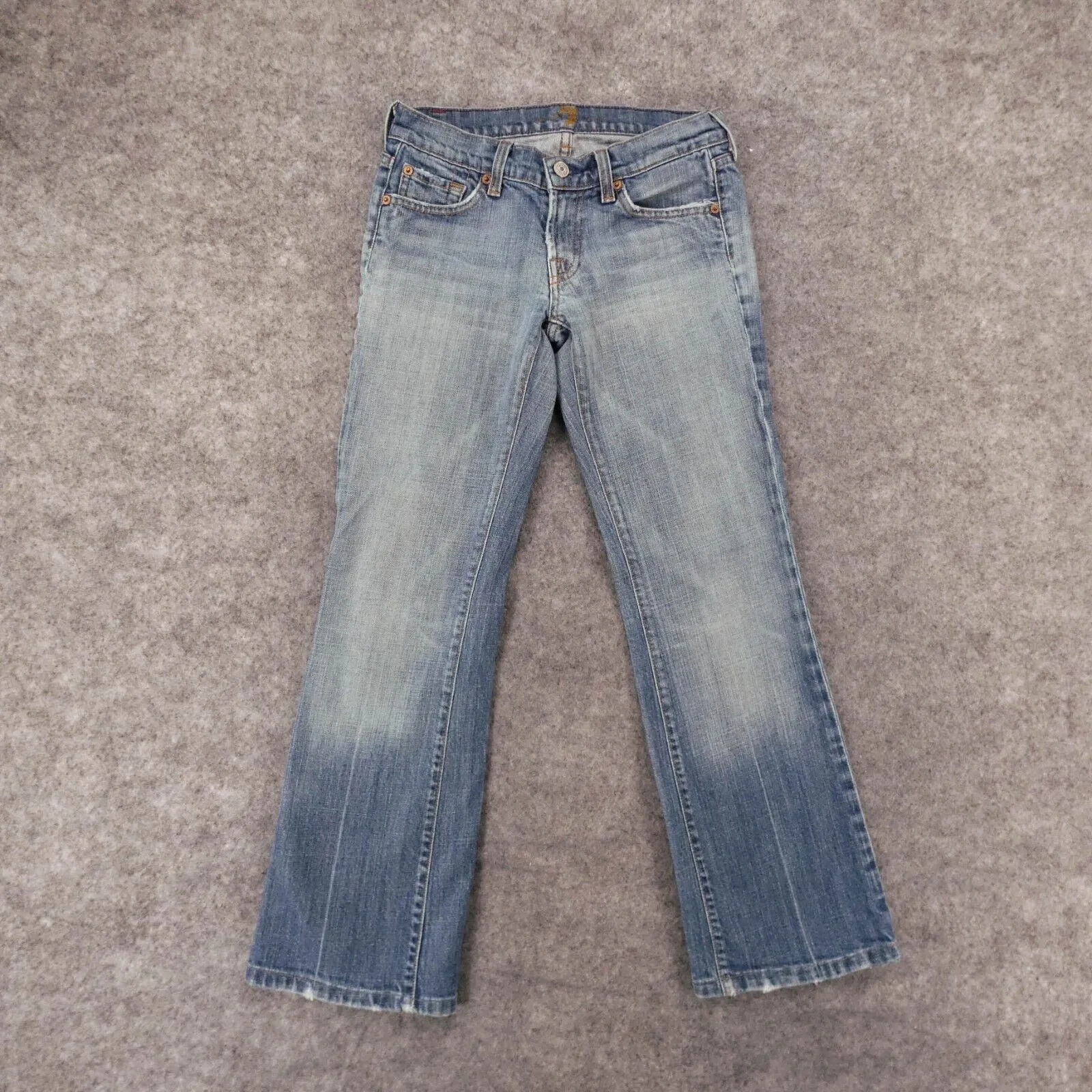 7 For All Mankind Jeans Womens 25 Stretch Boot Cut Light Wash Fade Ladies