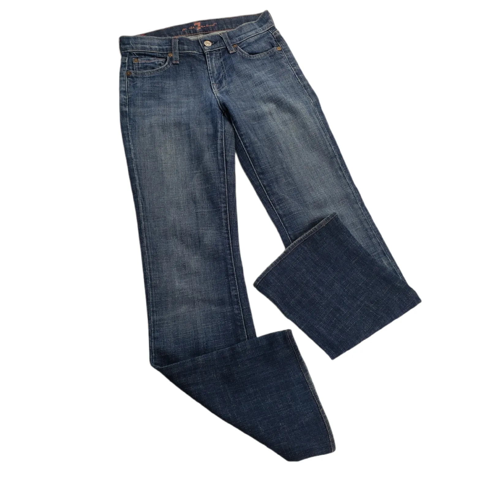 7 For All Mankind Jeans Womens 24 Boot Cut Y2K Low Rise Made In USA 26x30