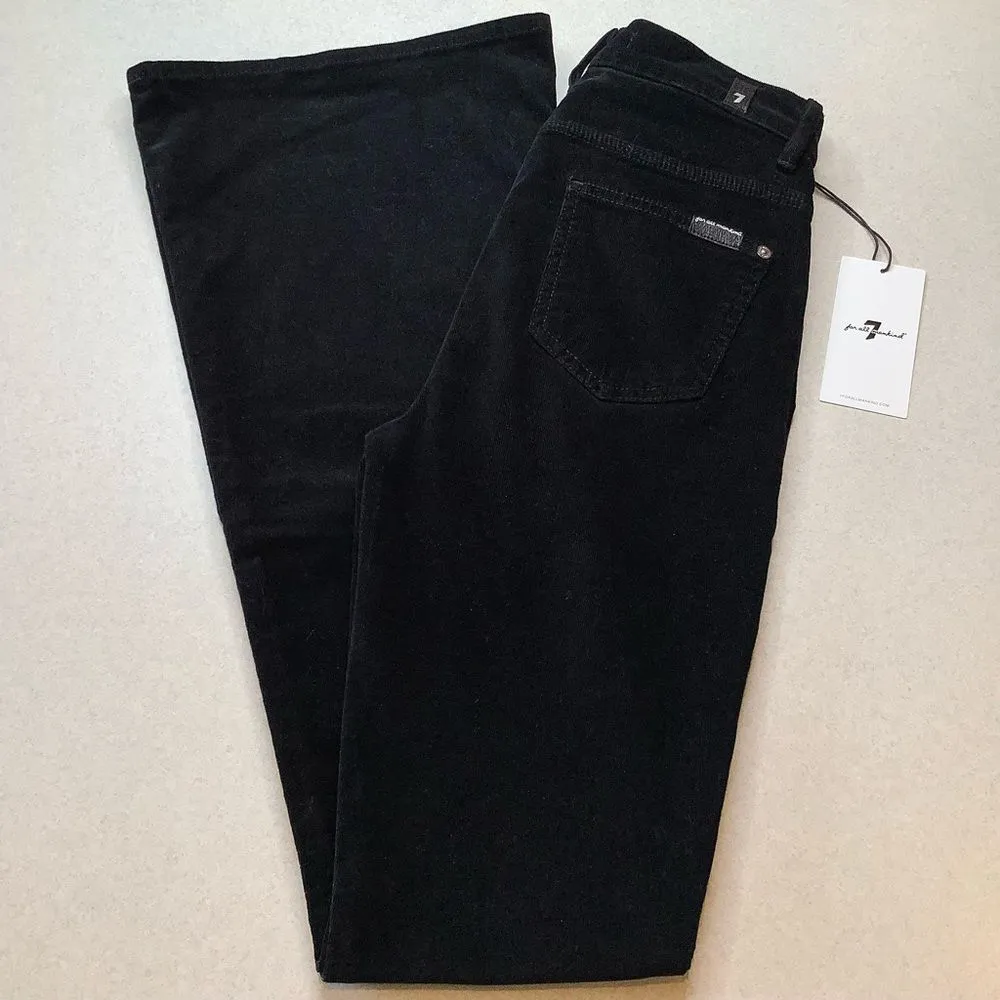 7 For All Mankind Jeans 25X33.5 High Rise Flare In Black Cor