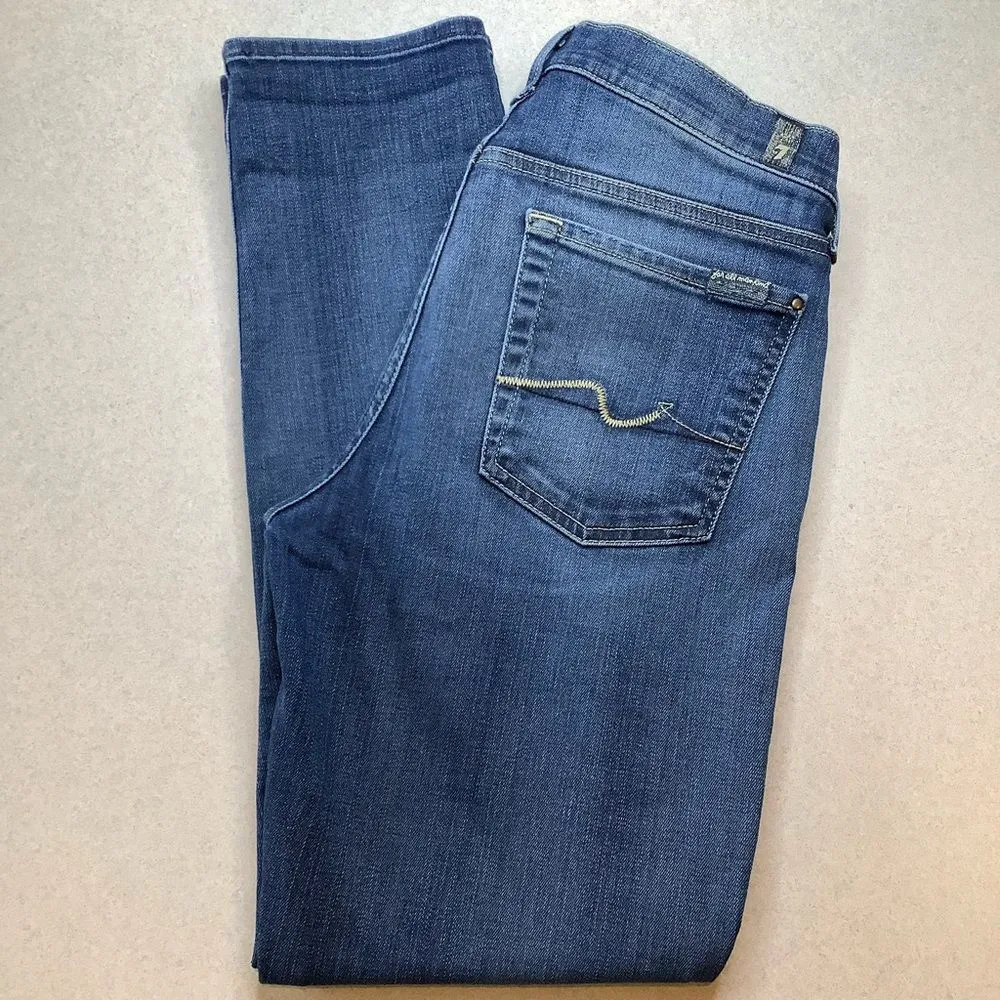7 For All Mankind Jeans 27 Josefina Skinny Boyfriend Distres
