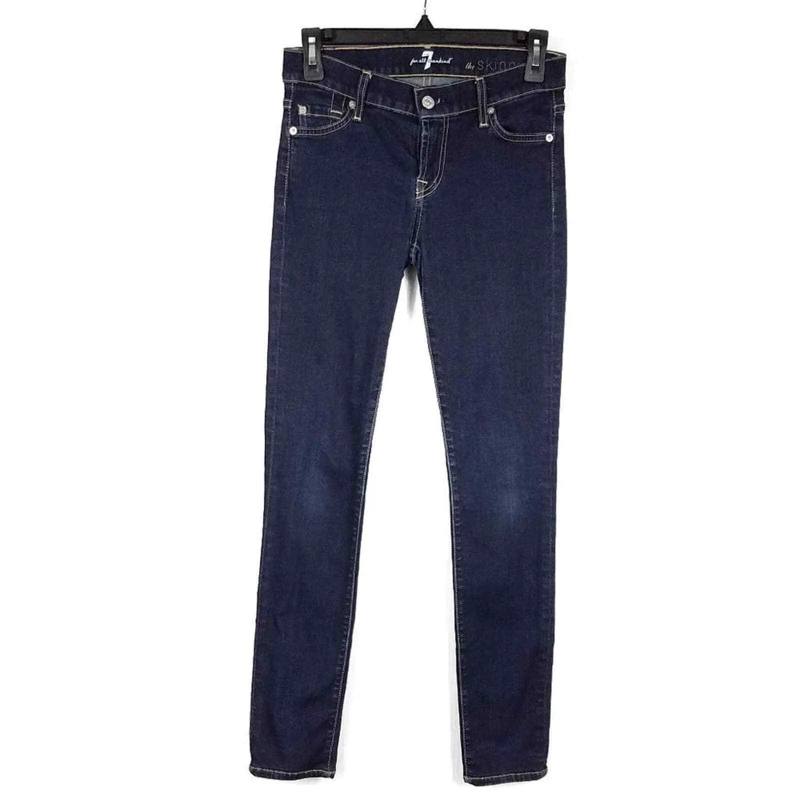 7 For All Mankind The Skinny Jean Size 25 Dark Blue Wash 28" Inseam