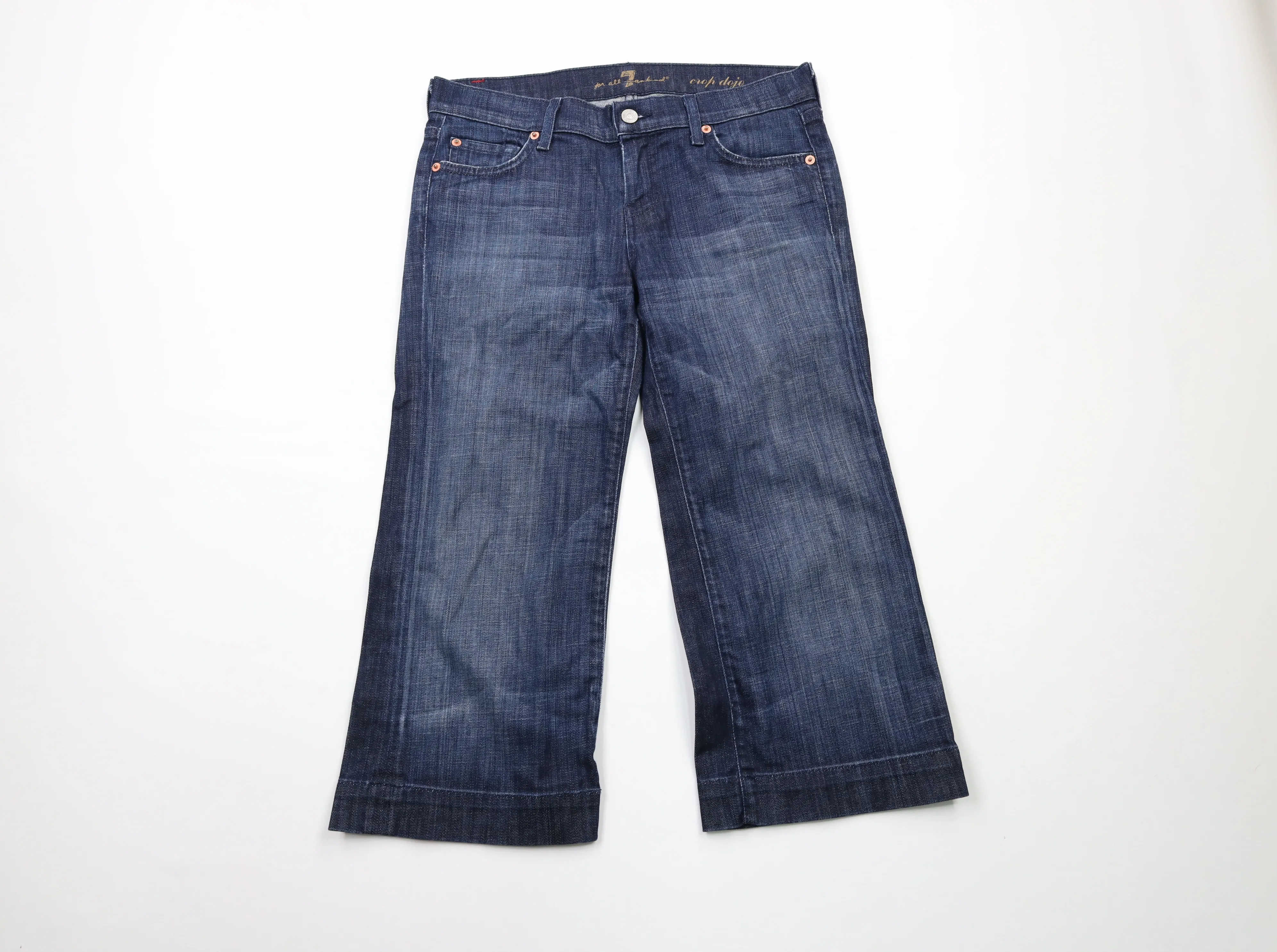 7 For All Mankind Dojo Flared Wide Leg Capris Pants Jeans