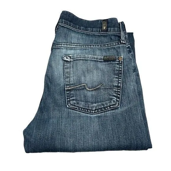 7 FOR ALL MANKIND Jeans Womens 28 Blue Standard Straight Mid