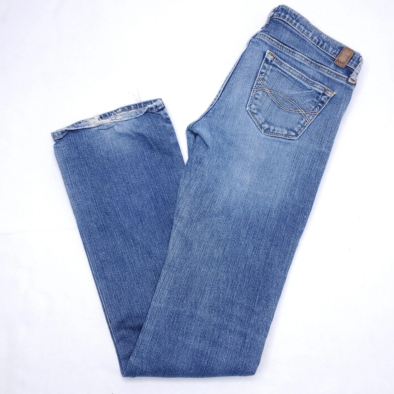 Vintage Y2K Abercrombie & Fitch Flared Leg Jeans Women's 2 L Blue Low Rise 30x33