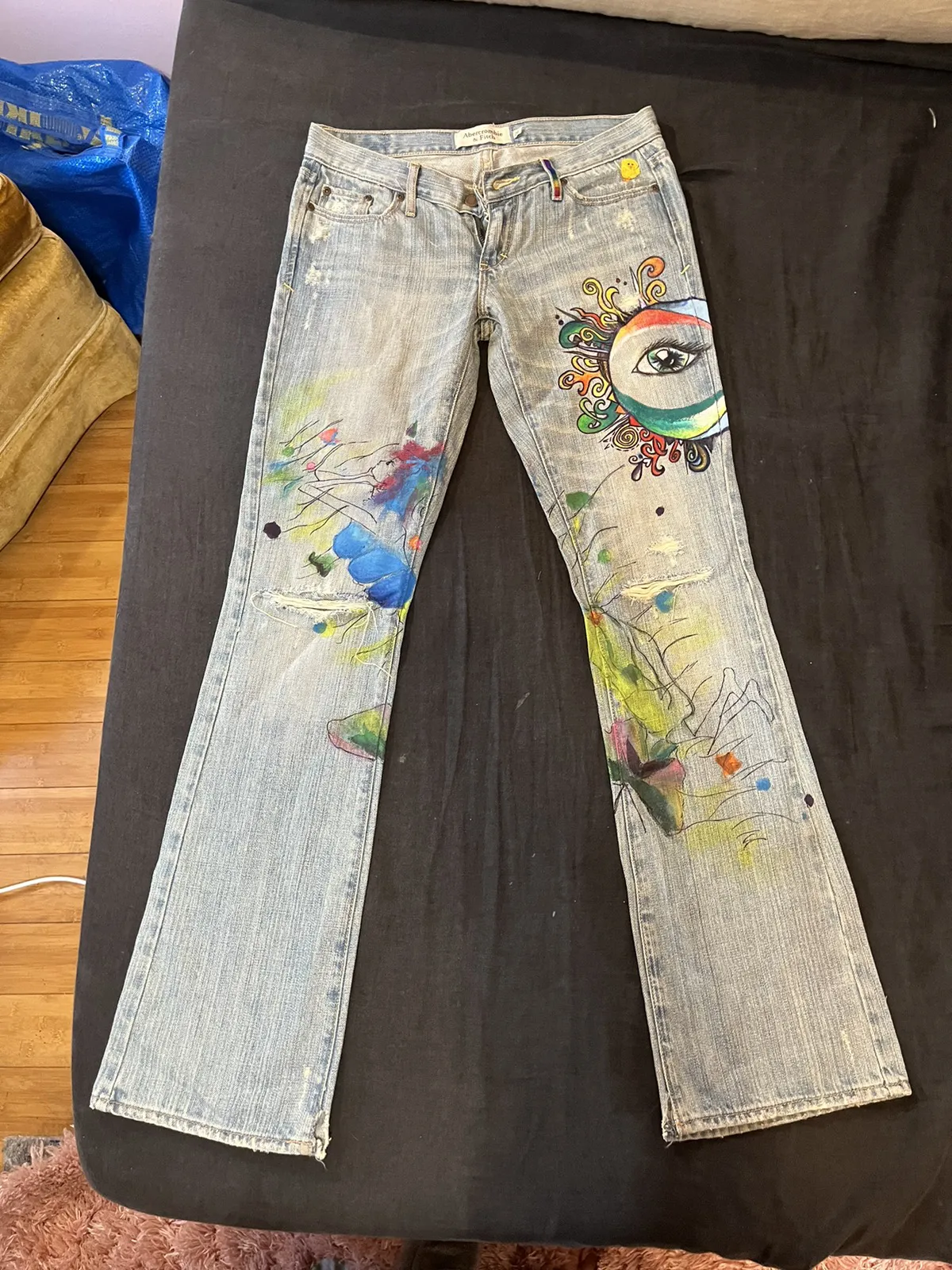 Vintage Abercrombie & Fitch Y2K Handpainted Bootcut Jeans
