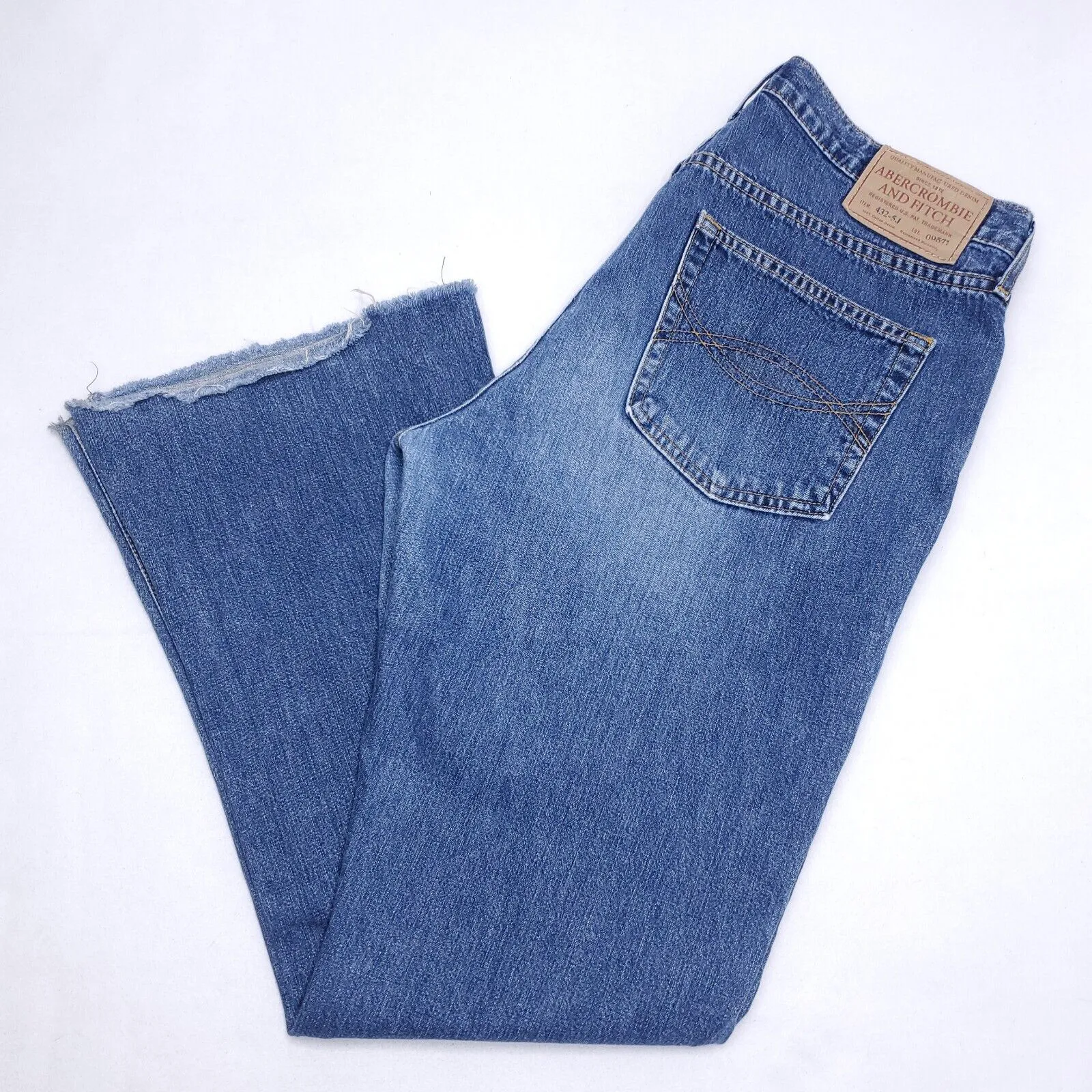 Vintage Abercrombie Fitch Flare Womens Jeans Size 12 Blue Denim USA MADE 432 5J