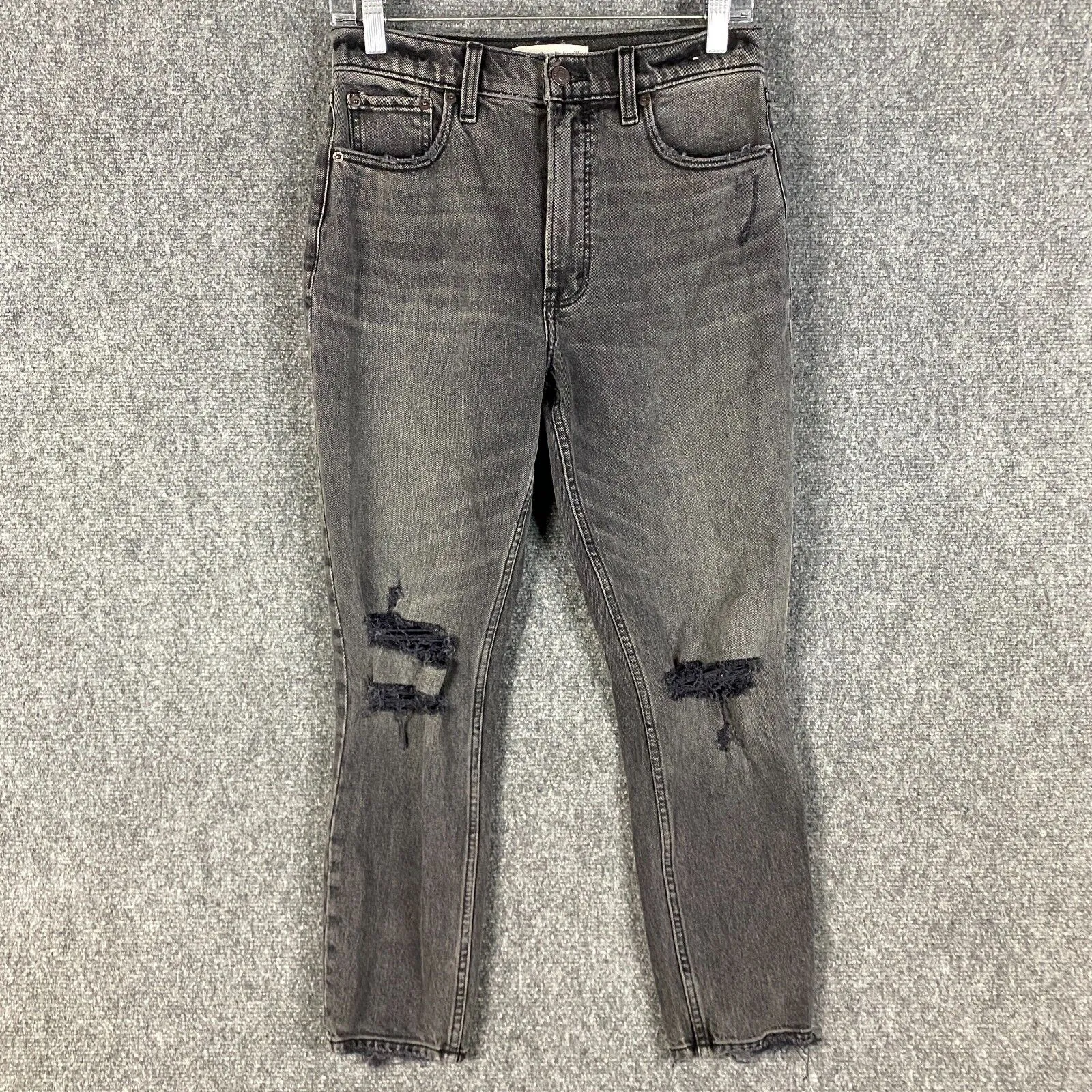 Abercrombie & Fitch Skinny High Rise Jeans Women's 4S / 27 Gray Denim Cotton