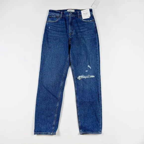 NEW Abercrombie & Fitch The Memo High Rise Straight Leg Cott