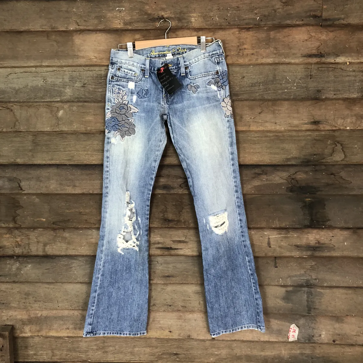 Abercrombie & Fitch embroidery distressed Denim Pants #5102