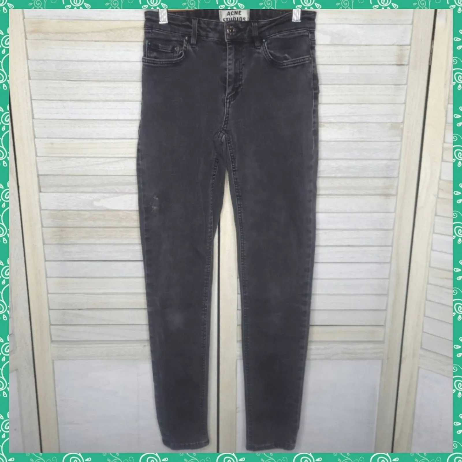 Acne Studios Charcoal High Rise Skinny Jeans 24 25 0 Regular