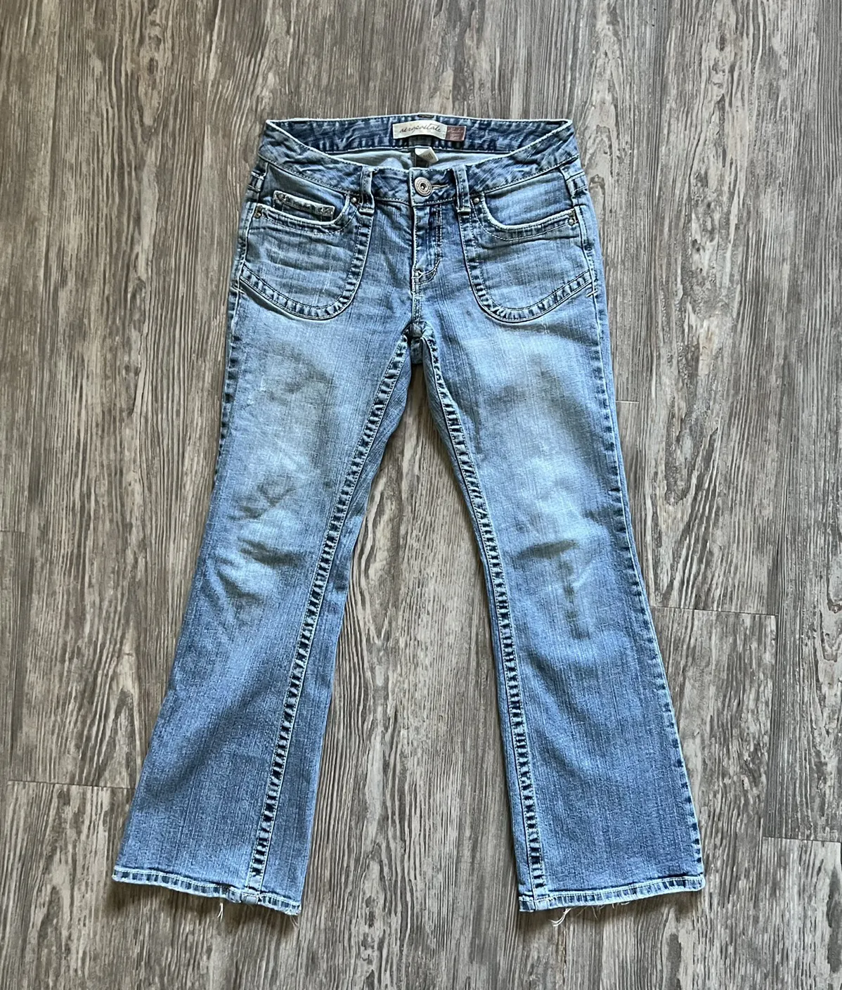 90s Aeropostale Women’s Distressed Lightwash Flare Jeans