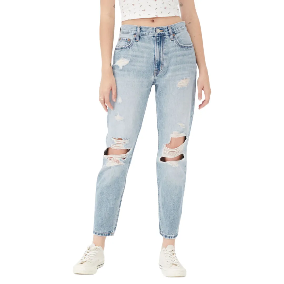 Aeropostale High Rise Mom Light Wash Denim Jeans Size 2