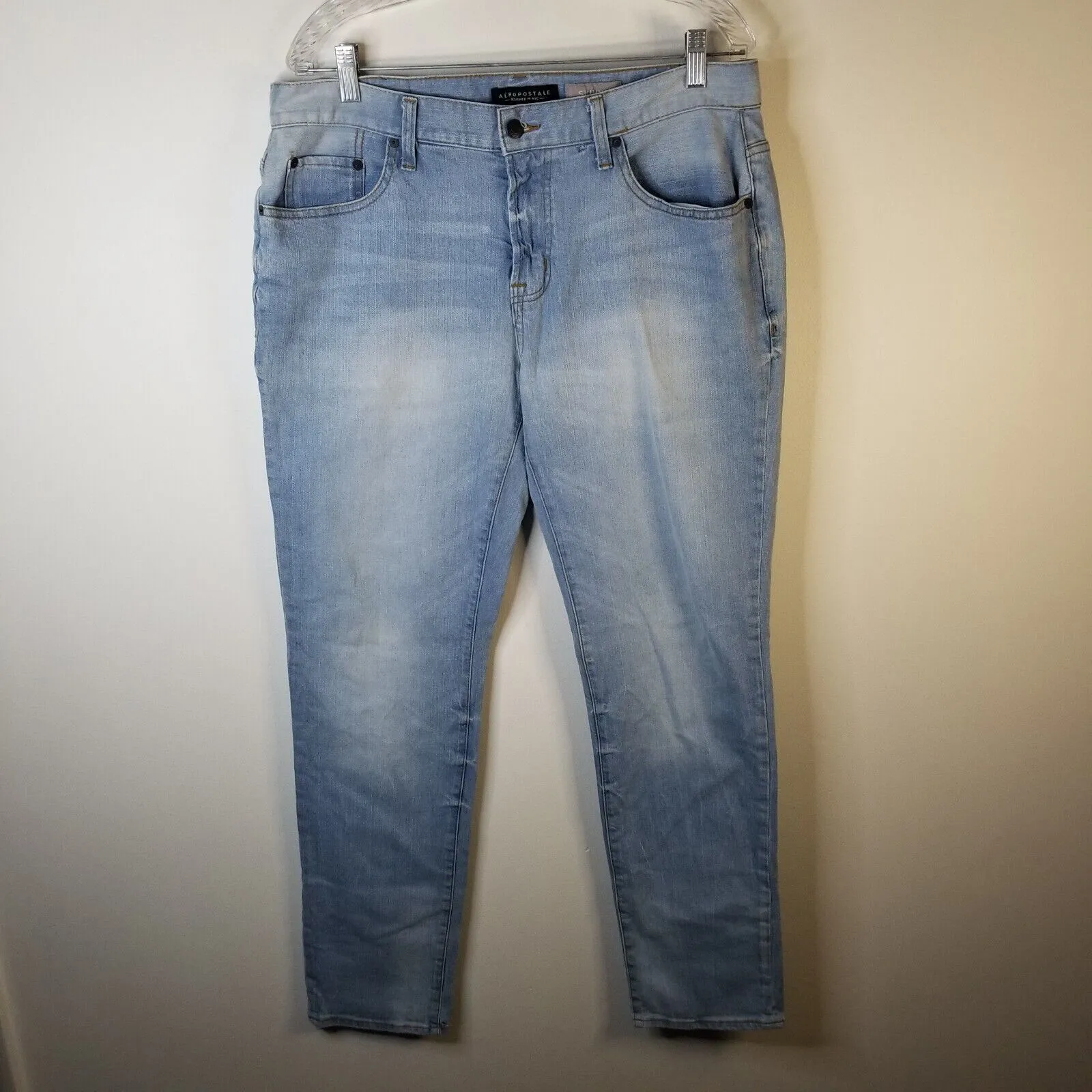 Aeropostale Womens Skinny Light Wash Blue Jeans Size 34
