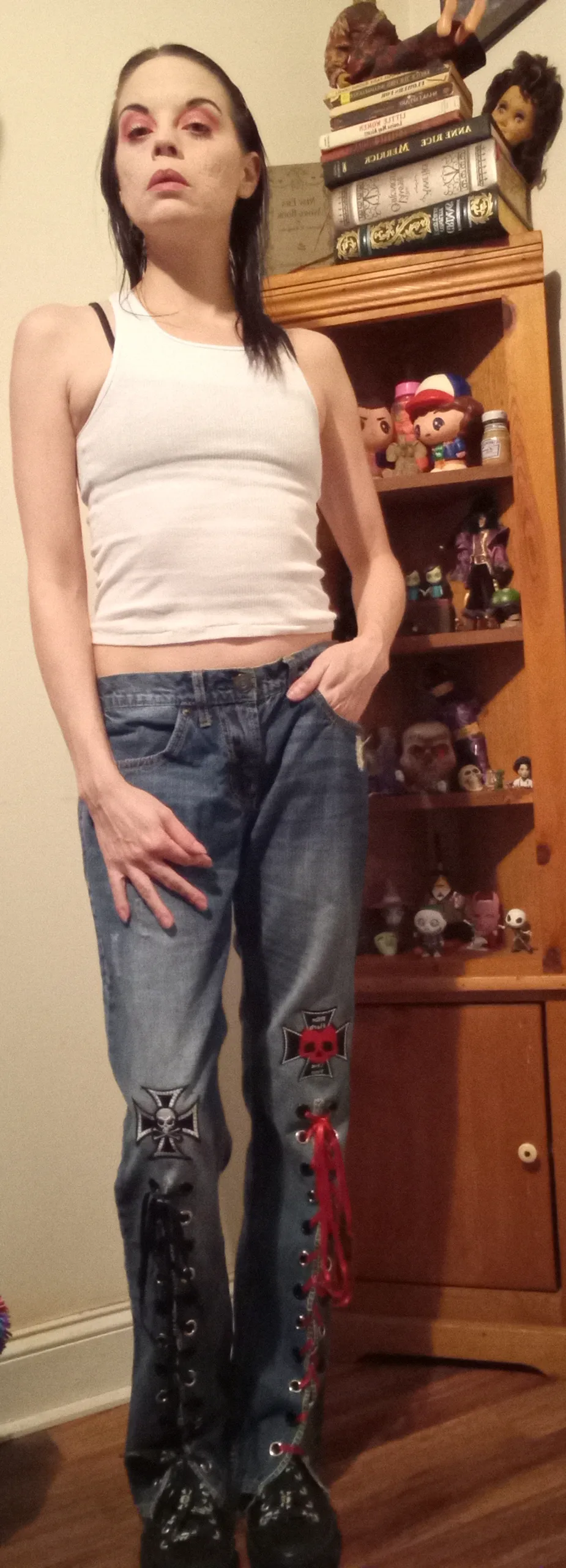 Upcycled Skull Lace Up Pants - 30"/32"