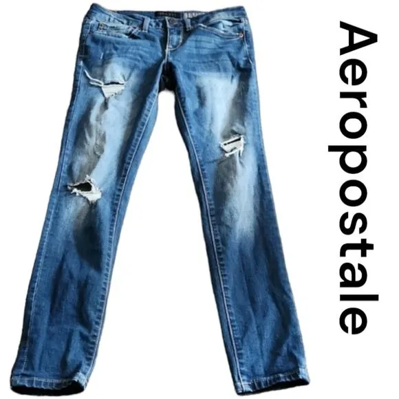Aeropostale Size 4 Regular Distressed Jegging Stretch Jeans