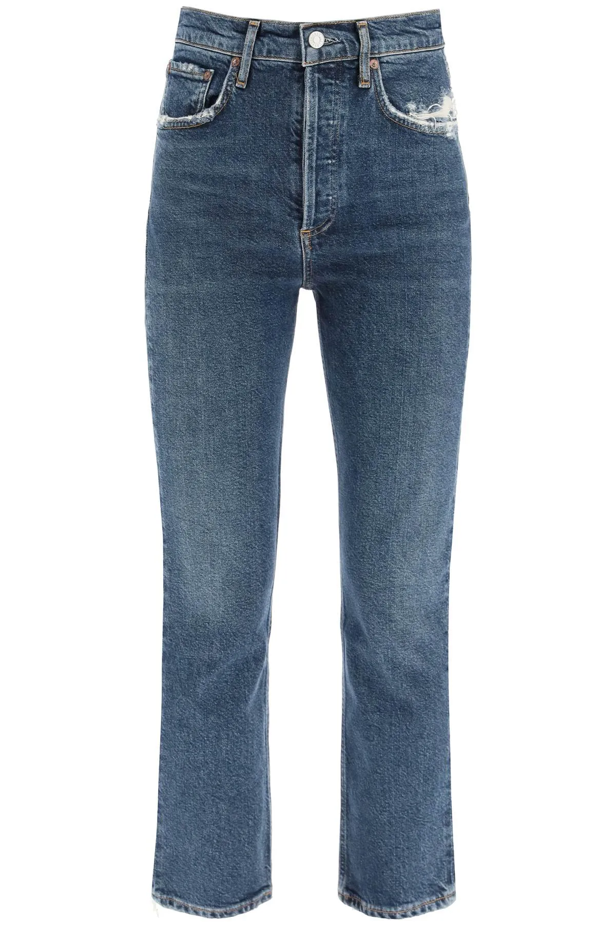 Agolde riley high rise straight crop jeans