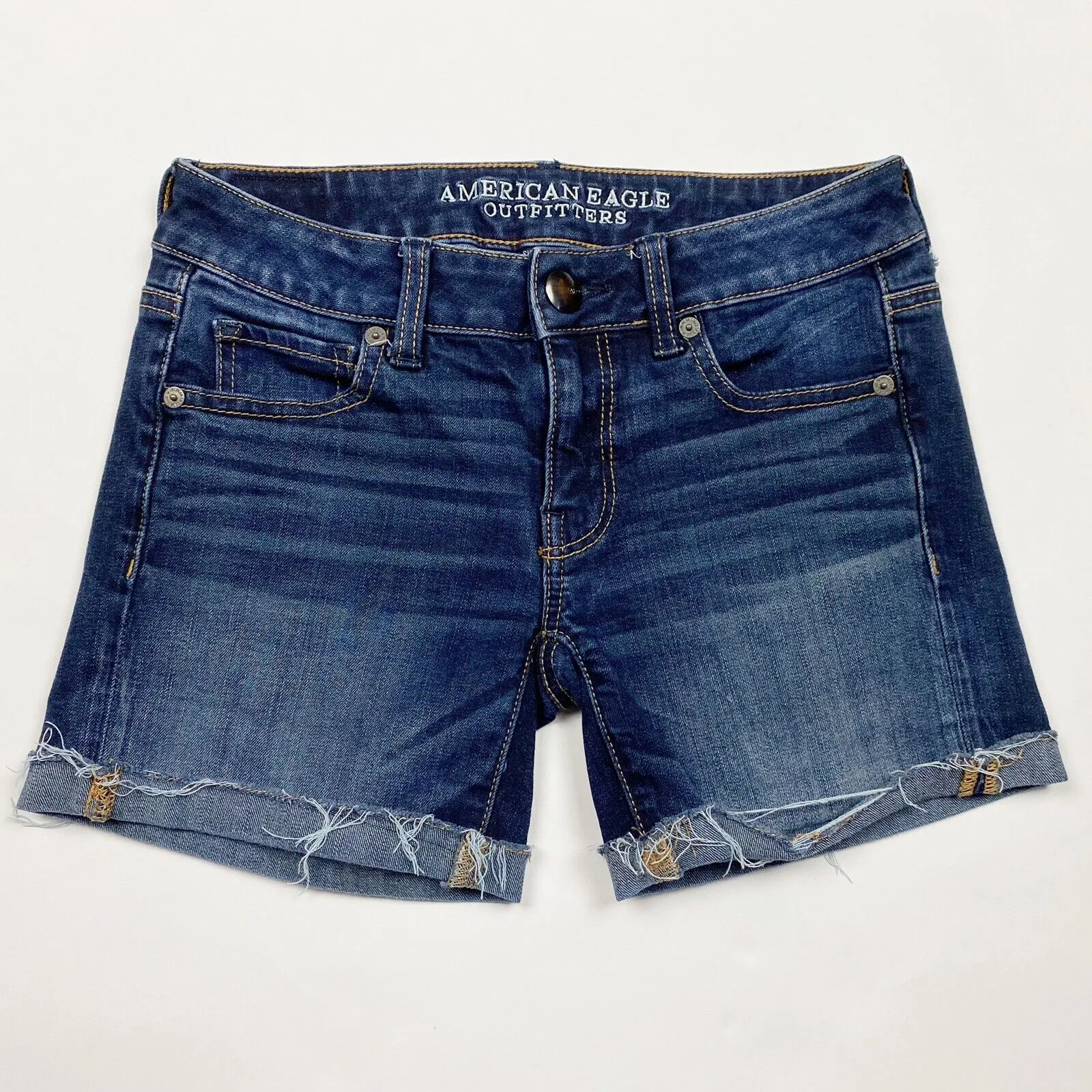 AMERICAN EAGLE Super Stretch Midi Jean Shorts - Size 0