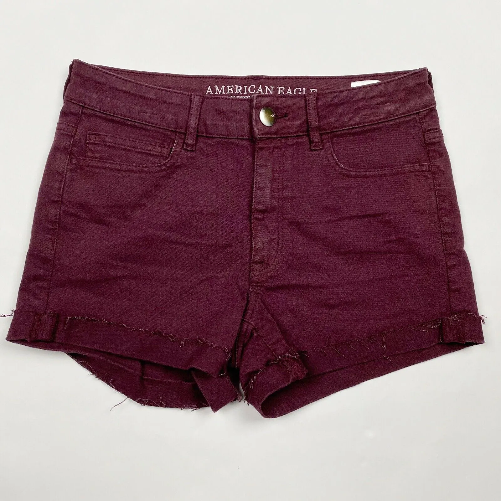 AMERICAN EAGLE Purple Super Stretch Hi-Rise Shortie Jean Shorts - Size 6