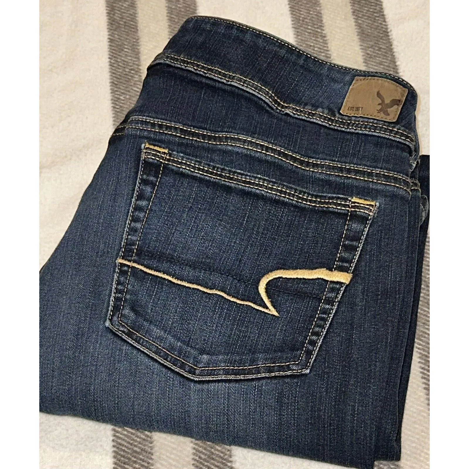 American Eagle AE Womens Kick Boot Denim Blue Jeans size 14