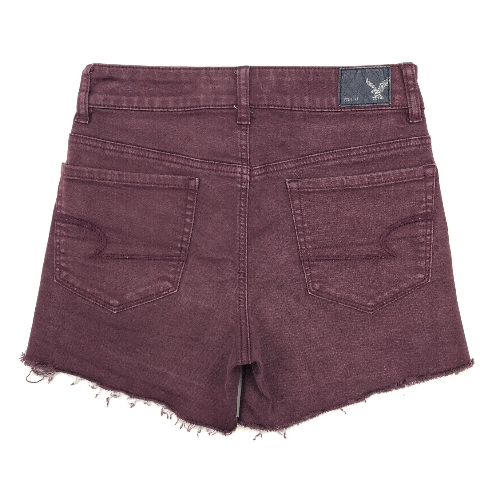 AMERICAN EAGLE Hi-Rise Shortie Jean Shorts Womens 2 Super Super Stretch Denim