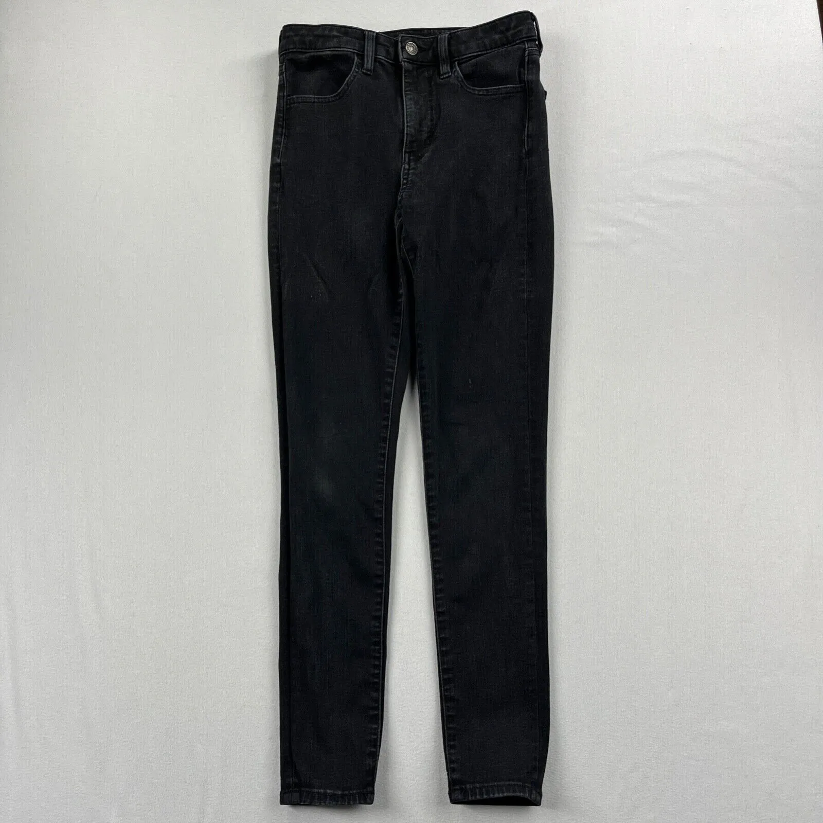 American Eagle Jean Women Size 4 Super Hi-Rise Jegging Black Denim Stretch AE